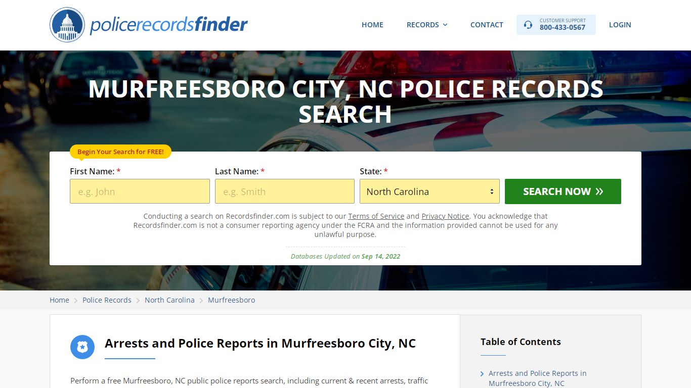 MURFREESBORO CITY, NC POLICE RECORDS SEARCH - RecordsFinder
